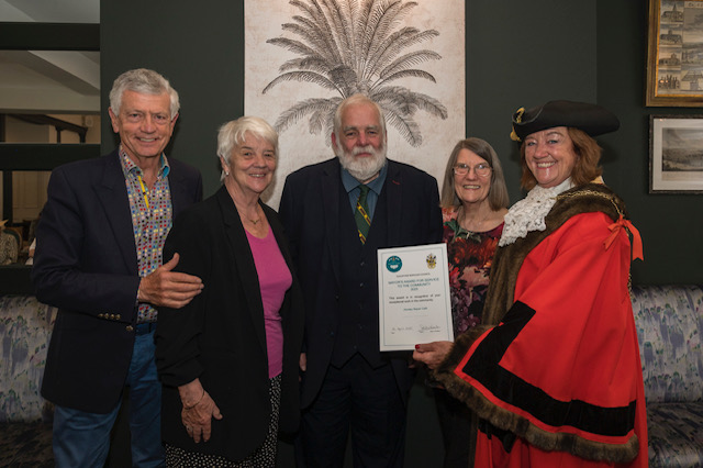 Cllr Andrew Franklin, Cllr Aileen Aitcheson, Jonathan Hill, Carol Wilson, Cllr Sallie Barker MBE, Major of Guildford